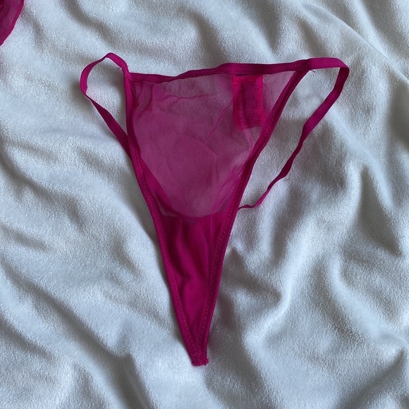 La Senza Magenta Babydoll & Thong Set – Size S | Luxe Lingerie | Mesh - Picture 3 of 7
